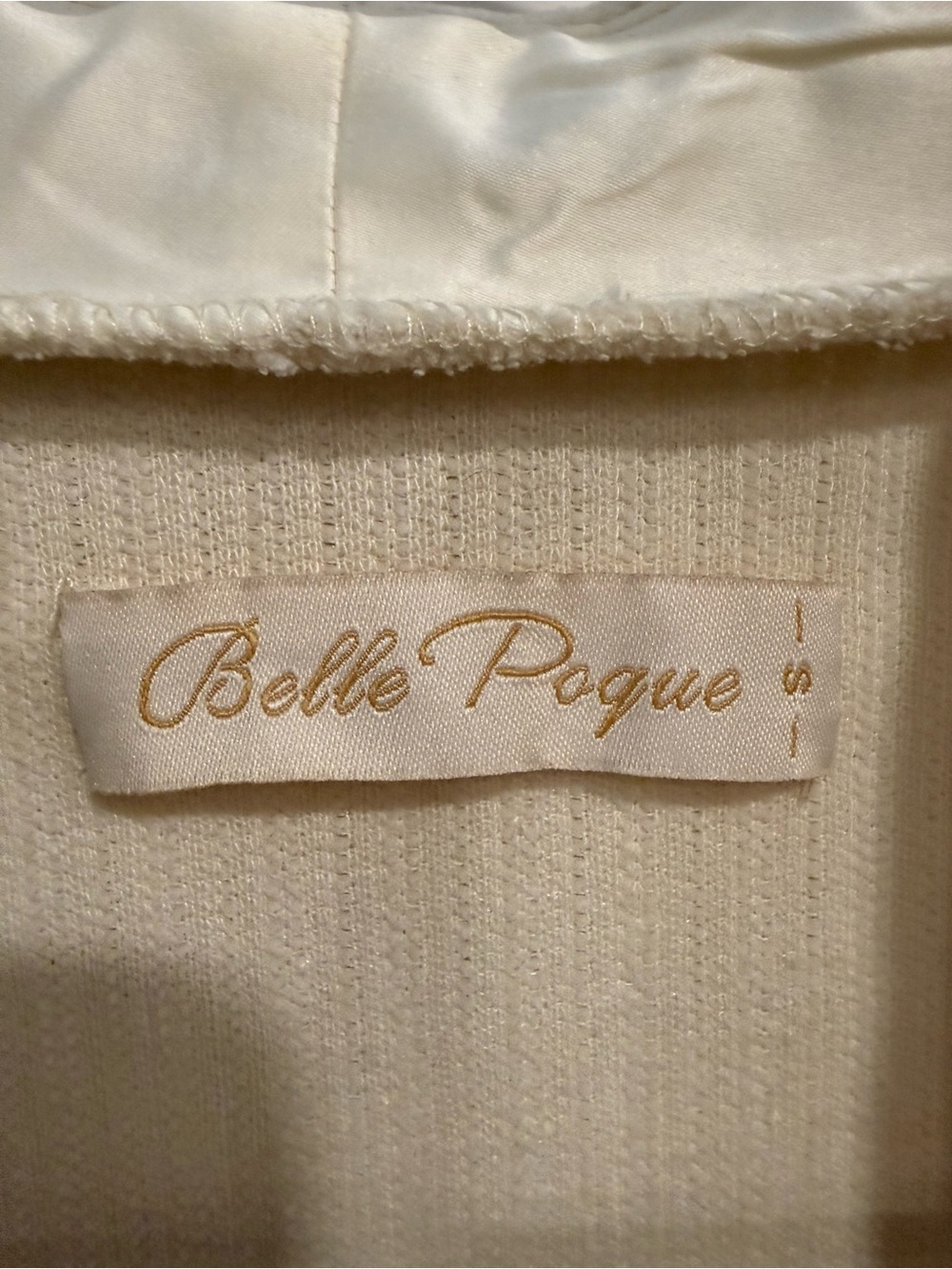 Belle Poque Ivory Ribbed Knit Open Front Cropped Bolero Shrug Cardigan Small - Picture 2 of 4
